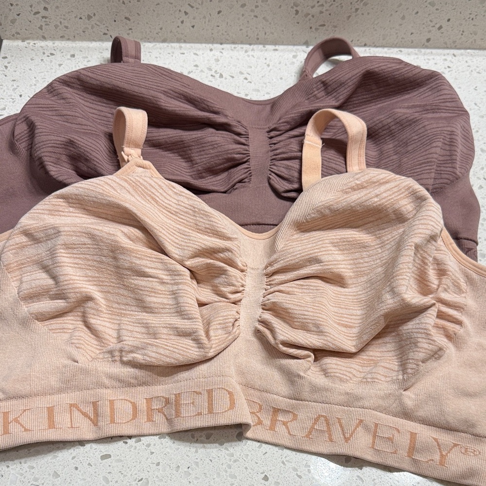 Kindred Bravely Seamless Nursing Bras in Mauve and Blush